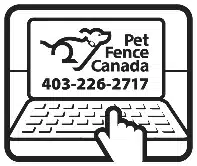 Pet Fence Canada's contact information on a computer screen.