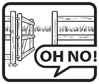 Pet Fence Canada logo showing when a gate is open.