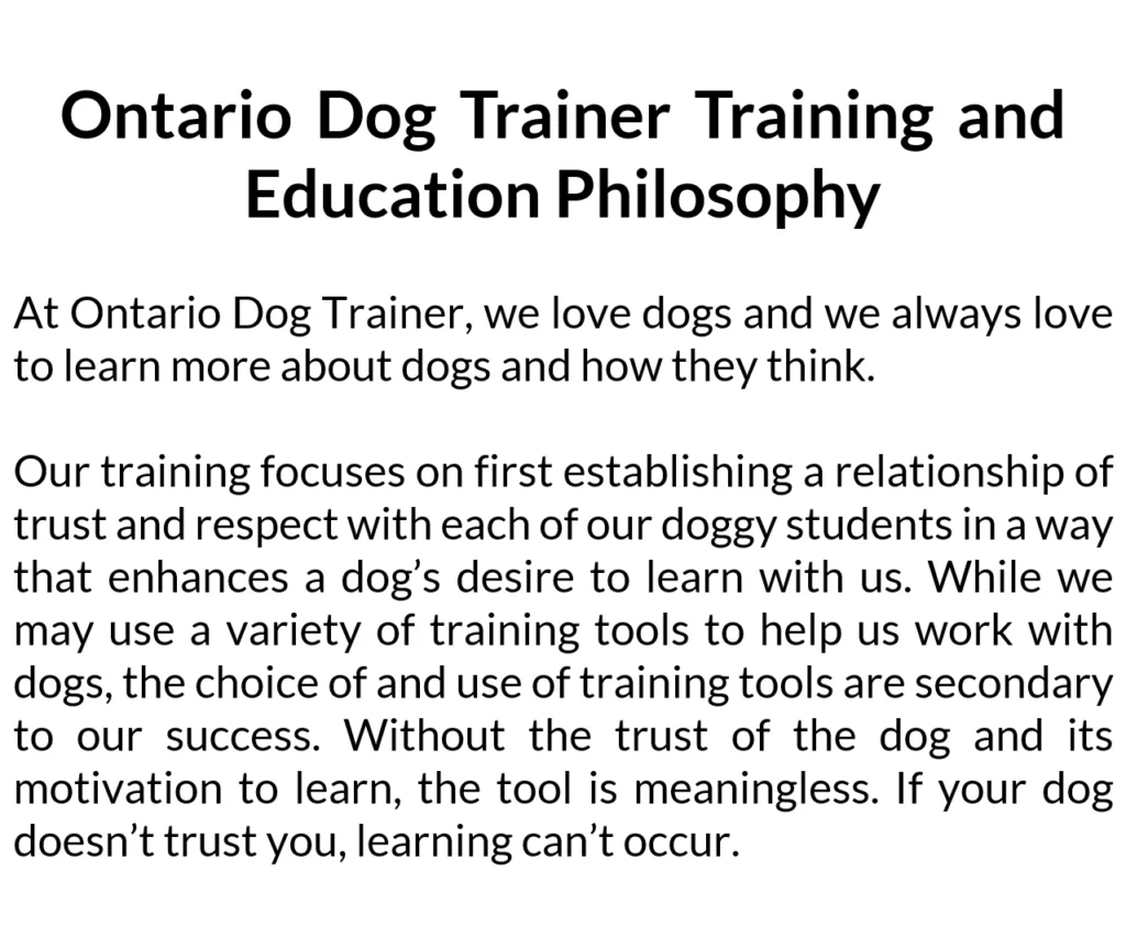 Ontario Dog Trainer