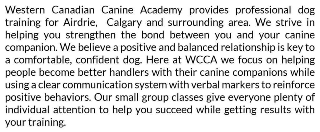 Western Canadian Canine Academy